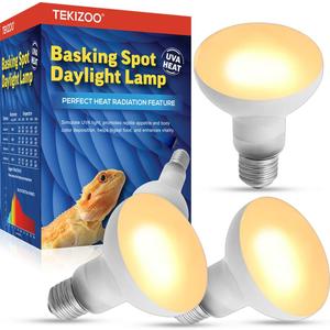 Reptile Heat Lamp UVA Basking Daylight Spot Bulb for Amphibian,Lizard,Tortoise,Bearded Dragon 50W(3 Pack) Reptile Heat Lamp UVA Basking Daylight Spot Bulb for Amphibian,Lizard,Tortoise,Bearded Dragon 50W(3 Pack)
