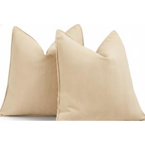 ZWJD Cream Pillow Covers 20x20 Set of 2 Chenille Throw Pillow Covers with Elegant Design Soft and Luxurious Decorative Throw Pillows for Couch, Bed, and Home Decor