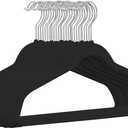 TIMMY Premium Velvet Hangers - Space-Saving Non-Slip Heavy-Duty Black Hangers for Coats, Suits and Sweaters-Closet Organizer-Pack of 50 (17.7inch)