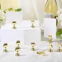 Kathfly 48 Pcs Wedding Table Number Holders 1.7 Inch Gold Metal Mini Place Card Holders Bulk Harp-clip Table Sign Stands Card Holder Display Picture Memo Notes Menu for Restaurants Birthday Decor