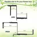 VIVIKEN Planter Box Brackets, Adjustable Flower Brackets for Deck Railing, No Drill Window Bracket for Outdoor Planters-4 Pack