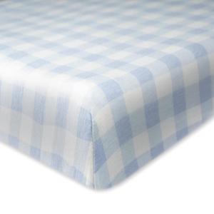 HonestBaby Unisex-Baby Fitted Crib Sheets Set Standard Mattress, 100% Organic Cotton Baby Boys, Girls, Neutral, Pack of 1 - Peach Skin Painted Buffalo Check, One Size
