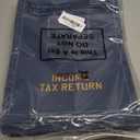 Kisston 50 Pcs Tax Return Folders Bulk 2 Pocket Gold Foil Stamped Income Tax Folders with Labels Business File Office Blank Organizer (Blue)