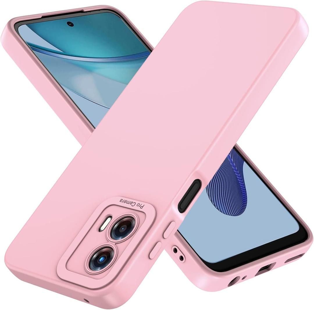 Compatible with Moto G 5G 2023/2024 Case: Liquid Silicon Protective Military,Grade Armor G 5G Case,Heavy Duty Protection Phone Cases for g 5G (Pink, Compatible with Moto g 5g 2024)