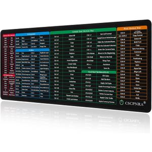 Excel Cheat Sheet Desk Pad - Large Office Mouse Pad (27.5 * 11.8 * 0.12 in), PS/Word/PPT/Excel Cheat Sheet Desk Mat, PC Office Spreadsheet Keyboard Mat, Employee Appreciation Gift