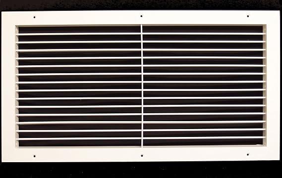30" w X 14" h Aluminum Adjustable Return/Supply HVAC Air Grille - Full Control Horizontal Airflow Direction - Vent Duct Cover - Single Deflection [Outer Dimensions: 31.85" w X 15.85" h]