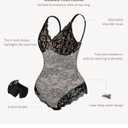 FeelinGirl Shapewear Bodysuits for Women Lace Shapewear Tummy Control V-Neck Sleeveless Bodysuit Tops Jumpsuit (Black, L)