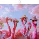 Spring Summer Flamingo Dish Drying Mat for Kitchen Counter Drying Pad Absorbent Reversible Dish Drainer Rack Mats Draining Pad 18"x24"Inch