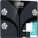 Posture Scale for Body Weight, Digital Bathroom Smart Scale, 13 Body Composition Analyzer Sync Weight Scale BMI Health Monitor Sync Apps 400lbs - Black (11.8*10.2)