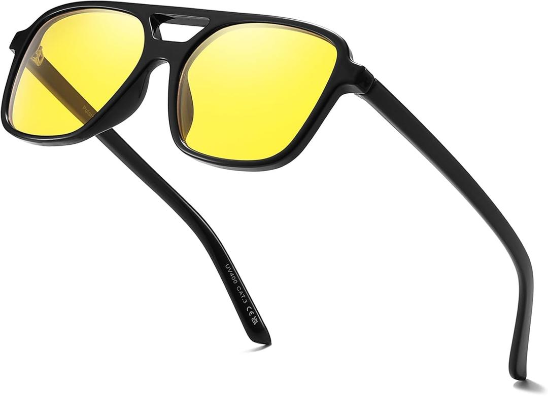 HIGLASS Sleep Blue Light Blocking Glasses, Amber AR Lenses Reduce Eye Strain & Improve Sleep, Premium Computer Gaming Glasses (A01 Black/Yellow)