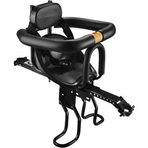 Lixada Bike Baby Seat Kids Child Safety Carrier Front Seat Saddle Cushion with Back Rest Foot Pedals
