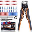 HARDELL+ Wire Stripper Tool, 3-in-1 Automatic Wire Stripper, Self Adjusting Wire Crimping For 10-24 AWG Cables, Electrical Wire Strippers Crimpers With 99PCS Accessory For Stripping, Clamping, Cutting (Orange)