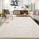 RUGSREAL Living Room Area Rug 9x12 Machine Washable Rug Non-Slip Stain Resistant Modern Abstract Bedroom Rug Contemporary Throw Floor Carpet for Dining Room Solid Area Rug for Home Office, Beige