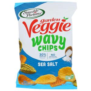 Sensible Portions Garden Veggie Wavy Chips, Sea Salt, 7 Oz, BBD 08/29/2026