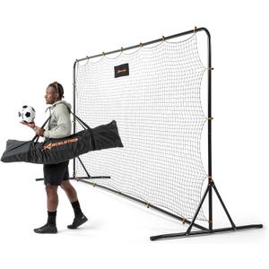 Soccer Rebounder Net 6x12 Feet Practice Soccer Training Equipment | Portable, Easy Assembly, Steel Frame | Perfect for Practicing Backyard Volley, Solo Training,Kickback, Passing, Pitchback