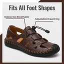 Mens Casual Closed Toe Leather Sandals Outdoor Fisherman Adjustable Sport Summer Shoes, 7.5, Dark Brown