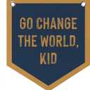 Nursery Playroom Decor Go Change The World Kid Pennant Banner Flags