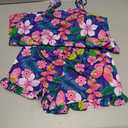 Daci Women Plus Size Tummy Control Tankini with Skirt Two Piece Bathing Suits V Neck Swimsuits (Black Floral) 24 Plus