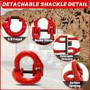 HENBOW 3/8" Clevis Slip Hook and Chain Connector Link,G80 Tow Trailer Safety Hook and Hammerlock Coupling Link,6900Lbs Working Load Limit for Lifting&TowingRed(2 Hooks and 2 Connector Link)