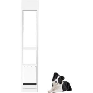 Large Dog Door for Sliding Glass Door, Bottom Height Increase Dimension is 7.87",Adjustable Height 75.79" to 81.5",No Cut Easy Installation Magnetic Closing Curtain Ideal for Renters
