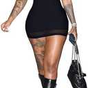 Sexy Bodycon Mini Dress for Women Sweetheart Neck Spaghetti Strap Mesh Hem Party Club Night Out Short Dresses, M