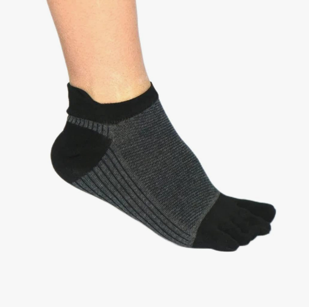 JSEIAJB 3 Pairs Large Size Toe Socks for Men Combed Cotton Mesh Breathable Athletic Running Socks with Toes EU40-46