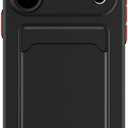 Lunivop Compatible with iPhone 17 Pro Max Case 6.9 '' 2525 Card Holder Wallet Slim Soft Silicone Shockproof, Camera Protection Anti-Scratch Phone Cases, (for 17 Pro Max Black)