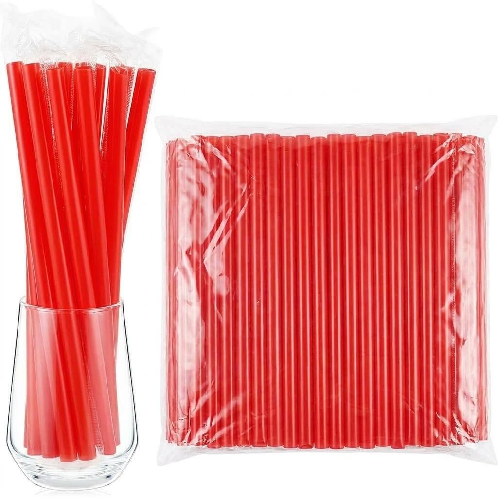Tessco for you 600 Pcs 9.84 Inch Jumbo Smoothie Straws Bulk 10 mm Large Plastic Disposable Bubble Tea Straws Wide-mouthed Individually Wrapped for Tall Homemade Milkshakes Drinking