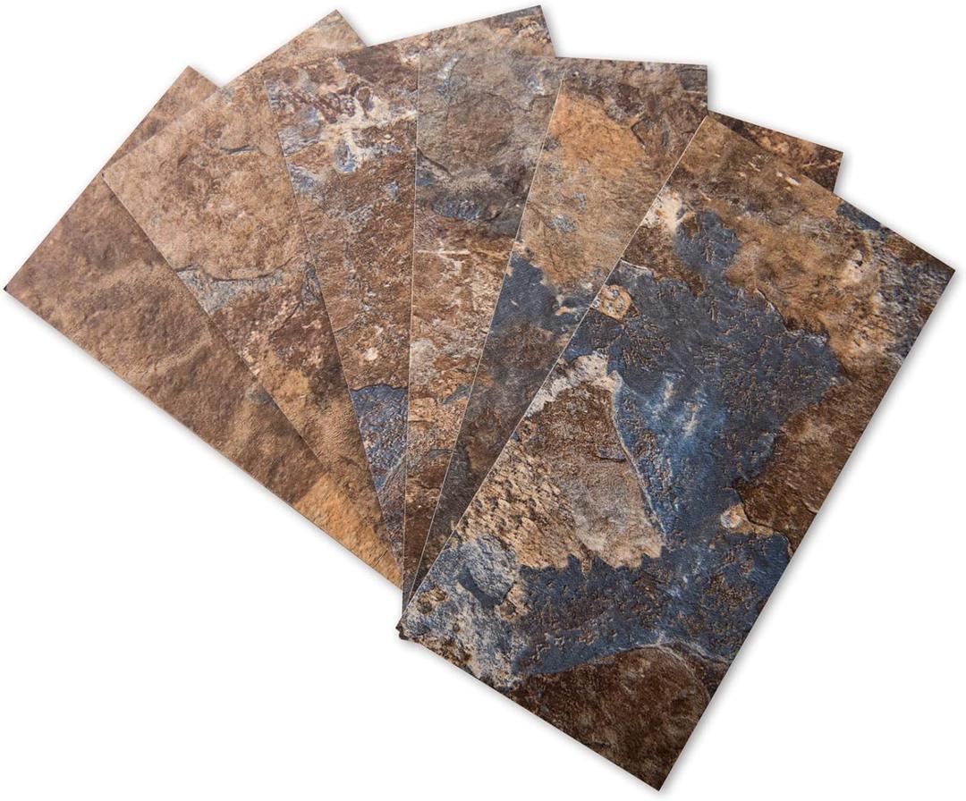 Art3d 102-Piece Peel and Stick Tile Backsplash for Kitchen Bathroom, 3in.  6in. Stick on Subway Tile Rust Slate