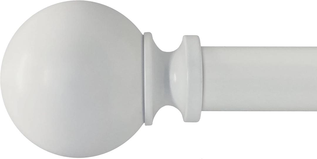 Easy Install No Drill Curtain Rod Set 72-144", White