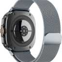 5 x Milanese Band Compatible with Samsung Galaxy Watch Ultra Band 47mm (2025/2024), Stainless Steel Mesh Loop Magnetic Clasp Strap for Women Men (1.Space Grey)