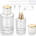 2 Pack 30ml 50ml Empty Perfume Spray Bottles, Refillable Fine Mist Atomizer Portable Travel Cologne Atomizers Fragrance Containers Sprayer for Perfume(50ML White cap and 30ML White cap)