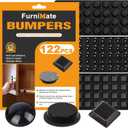 Rubber Feet for Electronics, 122PCS Adhesive Stick on Small Rubber Feet Adhesive Black