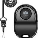 [Upgraded] Bluetooth 5.0 Remote Shutter for iPhone & Android Camera Wireless Remote Control Selfie Button for iPad iPod Tablet, HD Selfie Clicker for Photos & Videos (Black)