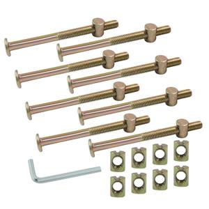 Biaungdo M8 x 100mm Bunk Bed Bolts, Hex Drive Socket Furniture Barrel Screws Bolt Nuts Furniture Crib Baby Bed Bolt with Wrench(Bronze, 8 Pcs)