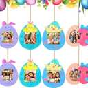 2 x Thyle 12 Pcs Easter Chicken Egg Picture Frame Craft Kits DIY Wooden Spring Chicken Egg Photo Craft Decorative Ornaments for Easter Class Game Activities Gifts