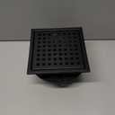 6 Inch Square Shower Drain Kit, Matte Black 304 Stainless Steel with Removable Grate & Hair Strainer for Tile-in Installation and ABS Flange