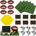 30 Pcs Football Party Table Decorations Include Artificial Grass Mat 3.54 Inch Football Small Decorative Blackboard Metal Whistle Polyester Fabric for DIY Sport Themed Party Favor Birthday Party Decor