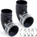Kingdder 2 Pcs 4" 90 Degree Elbow Dust Collection Hose Fittings Include Connect Elbow and Metal Hose Clamps Rubber Flex Cuff Coupler for Woodworking Dust Collection Fittings Collector Accessories