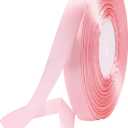 100 Yards 5/8 Inch Light Pink Satin Ribbon, Solid Fabric Ribbon Roll for Gift Wrapping, Floral Bouquets, Wedding, Party, Hair, Decoration, Bow and Craft