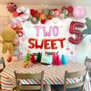Pink Two Sweet Banner Second Birthday Gingerbread Decor Sweet Christmas Decorations Gingerbread Birthday for Sweet Banner Second Party Decor