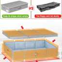 punemi Under Bed Storage With Lids, 2 Pack Large Underbed Storage Containers Clothes W/ 3 Handles, Foldable Low Profile Stackable Drawer Organizer Bins Box for Blanket Shoe Bedroom, 31.1*15.7*6inch