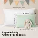 KeaBabies 2-Pack Toddler Pillow 13x18 - Soft Organic Cotton Kids Travel Bed Pillows for Sleeping, School, Nap, Machine Washable, Toddlers 2 to 5, Pillowcase Sold Separately (Soft White)