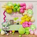 Beaumode Pink Green Yellow Margs and Matrimony Balloon Arch kit for Beach Bachelorette Last Toast Final Fiesta Bridal Shower Margarita Party Decoration (Pink Green)