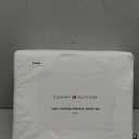 Tommy Hilfiger - Sheet Set, Cotton Percale Bedding with Matching Pillowcases, Crisp & Cool, Solid Home Essentials (White, King)