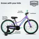 JOYSTAR NEO 20 Inch Girls Bike for Ages 6-10 Years Old Boys & Girls, 20 Inch Kids Mountain Bike with Training Wheels & Handbrake & Kickstand Purple