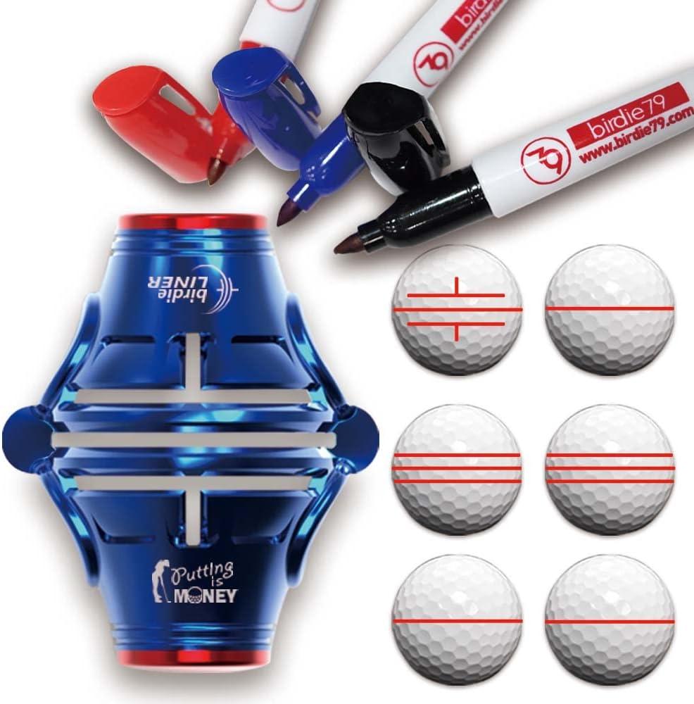 360-Degree Golf Ball Marker Alignment Tool Kit with 3-Color Pens and Gift Box.