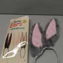 Gray Bunny Ears Headband Plush Rabbit Ears Costume Accessories for Kids, Girls, Women Cosplay Bunny Outfit, Halloween Dress Up, Easter Party Supplies