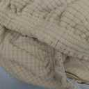 NeColorLife Stretch Ottoman Cover Square Soft Knitted Jacquard Washable Thick Storage Foot Stool Cover for Square and Rectangle Ottomans Beige Large