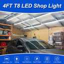 XLNYUUI Led Shop Lights, 4FT LED Light 50W 6500K 7000LM Daylight,Led Garage Light,Linkable Clear Cover Integrated V-Shape for Garage Warehouse Workbench Workshop(4-Pack)